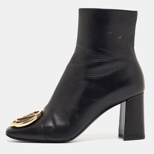 Louis Vuitton Black Leather Madeleine Block Heel Ankle Boots Size 37 - Louis Vuitton - Modalova