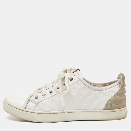 Louis Vuitton White Monogram Leather and Suede Low Top Sneakers Size 35 - Louis Vuitton - Modalova