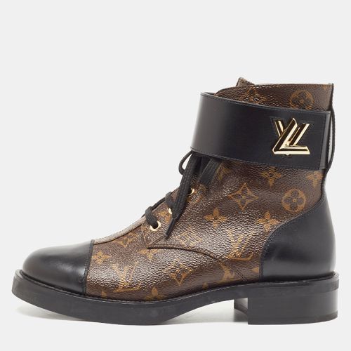 Louis Vuitton Brown/Black Monogram Canvas and Leather Wonderland Flat Ranger Boots Size 39 - Louis Vuitton - Modalova