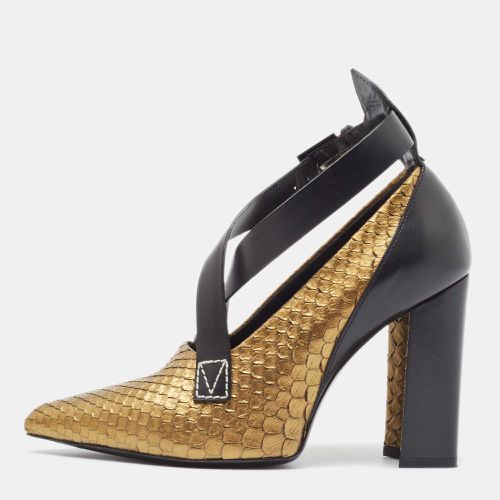 Louis Vuitton Gold Python and Leather Crisscross Strap Pumps Size 36.5 - Louis Vuitton - Modalova