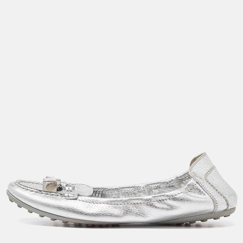 Louis Vuitton Silver Leather Dice Scrunch Loafer Flats Size 40.5 - Louis Vuitton - Modalova