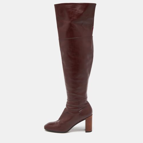 Louis Vuitton Burgundy Leather Over The Knee Length Boots Size 39 - Louis Vuitton - Modalova