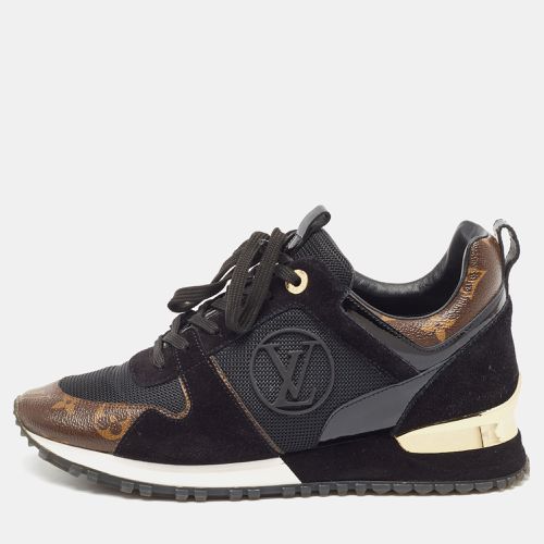 Brown/ Suede and Monogram Canvas Run Away Low Top Sneakers Size 37.5 - Louis Vuitton - Modalova