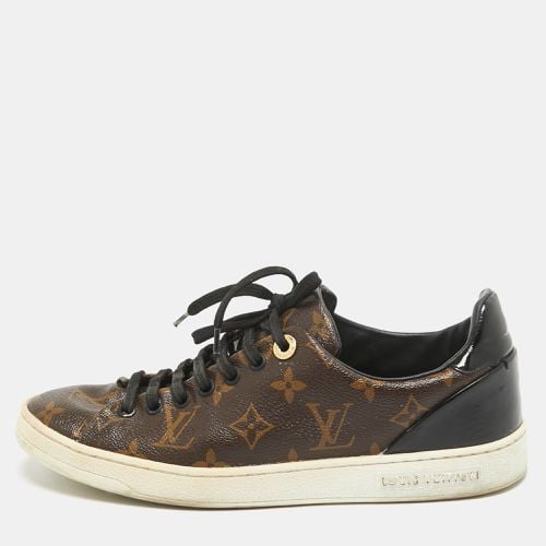 Louis Vuitton Brown/Black Monogram Canvas and Patent Frontrow Sneakers Size 37.5 - Louis Vuitton - Modalova