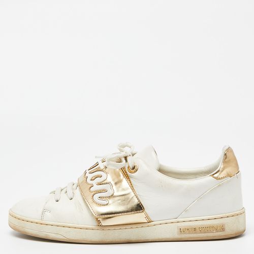 Louis Vuitton White/Gold Leather Frontrow Low Top Sneakers Size 38 - Louis Vuitton - Modalova