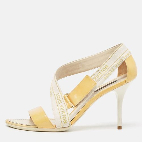 Louis Vuitton Yellow Patent Leather and Canvas Logo Strap Sandals Size 37.5 - Louis Vuitton - Modalova