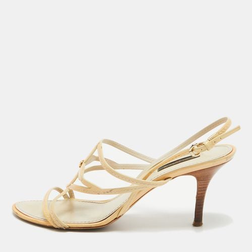 Louis Vuitton Cream Patent Slingback Sandals Size 39 - Louis Vuitton - Modalova