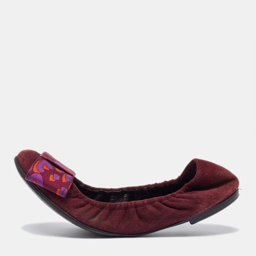 Louis Vuitton Burgundy Suede Bow Scrunch Ballet Flats Size 39 - Louis Vuitton - Modalova