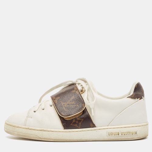 Louis Vuitton White/Brown Monogram Canvas and Leather Frontrow Sneakers Size 36 - Louis Vuitton - Modalova