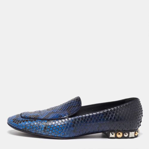 Louis Vuitton Blue/Black Python Studded Heel Loafers Size 37.5 - Louis Vuitton - Modalova