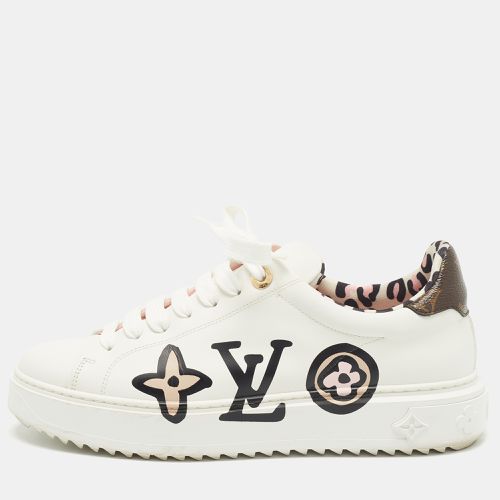 Louis Vuitton White Leather Graffiti Logo Low Top Sneakers Size 38.5 - Louis Vuitton - Modalova