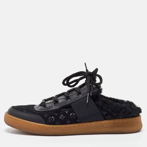 Louis Vuitton Black Monogram Suede and Fur Lous Mule Sneakers Size 39 - Louis Vuitton - Modalova