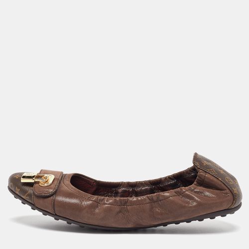 Louis Vuitton Brown Nubuck and Monogram Canvas Lucky Ballet Flats Size 39 - Louis Vuitton - Modalova