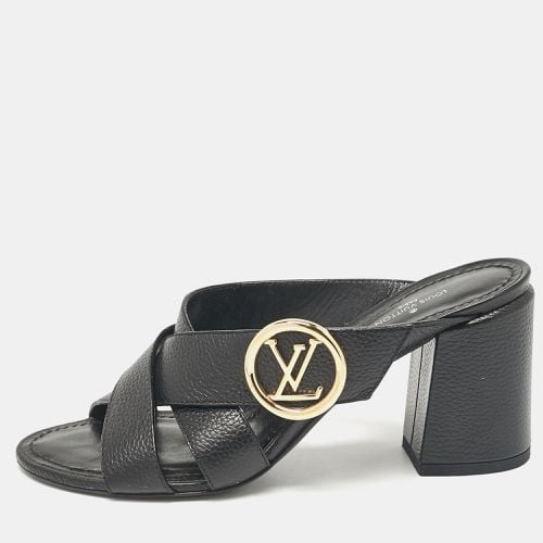 Louis Vuitton Black Leather Slide Sandals Size 36.5 - Louis Vuitton - Modalova