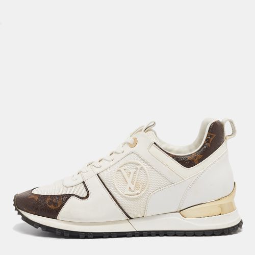 Louis Vuitton White/Brown Monogram Canvas and Leather Run Away Sneakers Size 39 - Louis Vuitton - Modalova