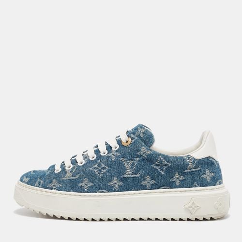 Louis Vuitton Blue Denim and Leather Time Out Lace Up Sneakers Size 37.5 - Louis Vuitton - Modalova