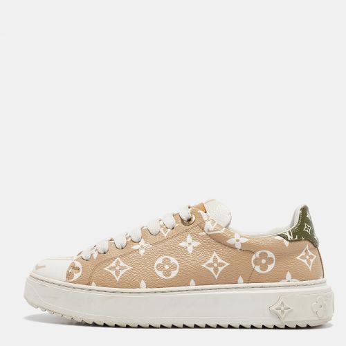 Louis Vuitton Beige Canvas Time Out Lace Up Sneakers Size 38 - Louis Vuitton - Modalova