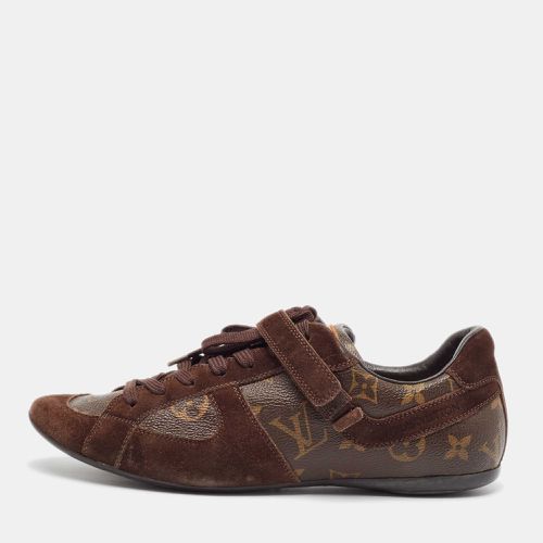 Louis Vuitton Brown Canvas and Suede Lace Up Sneakers Size 37 - Louis Vuitton - Modalova