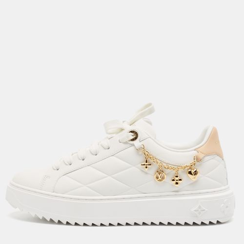 Louis Vuitton White/Peach Leather Time Out Sneakers Size 38 - Louis Vuitton - Modalova