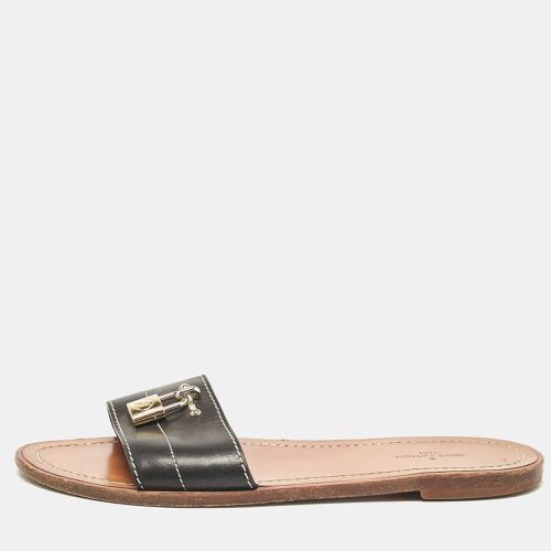 Leather Lock It Slide Flats Size 37 - Louis Vuitton - Modalova