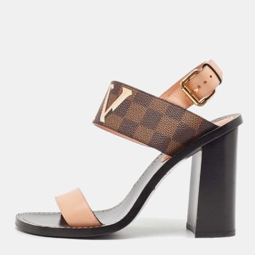 Louis Vuitton Beige/Brown Monogram Canvas and Leather Passenger Ankle Strap Sandals Size 38 - Louis Vuitton - Modalova