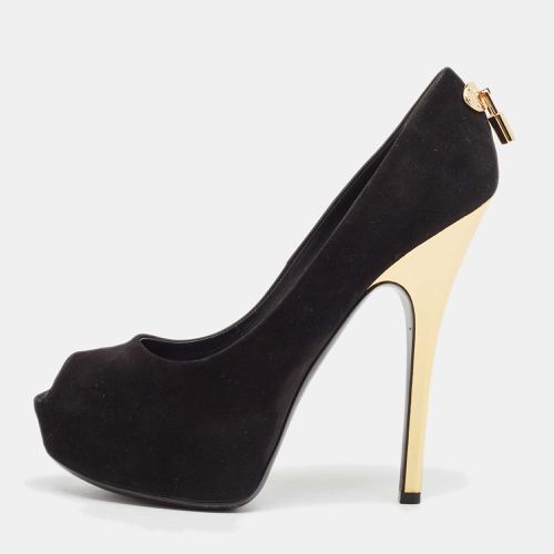 Louis Vuitton Black Suede Oh Really! Peep Toe Pumps Size 38 - Louis Vuitton - Modalova