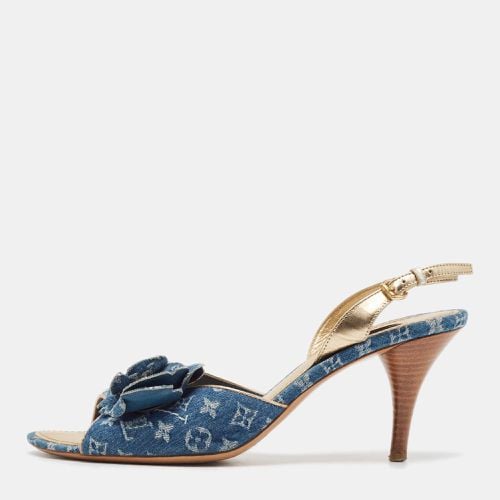 Louis Vuitton Blue Denim Slingback Sandals Size 39.5 - Louis Vuitton - Modalova