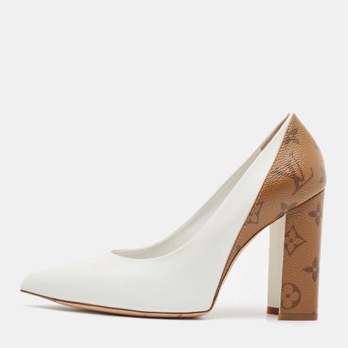 Louis Vuitton White/Brown Leather and Monogram Canvas Matchmake Pumps Size 36.5 - Louis Vuitton - Modalova