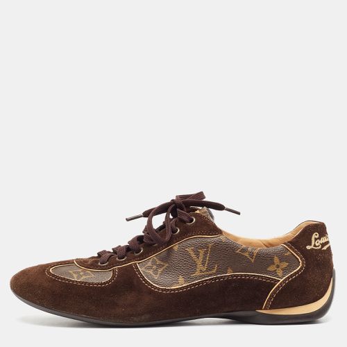 Louis Vuitton Brown Monogram Canvas and Suede Lace Up Sneakers Size 39 - Louis Vuitton - Modalova