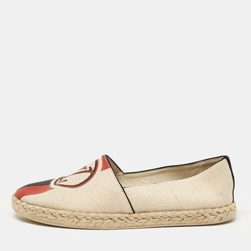 Louis Vuitton Beige Canvas Postcard Espadrille Flats Size 36.5 - Louis Vuitton - Modalova