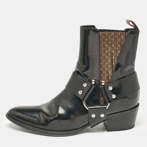 Louis Vuitton Black Patent Leather and Nano Monogram Canvas Rhapsody Boots Size 38 - Louis Vuitton - Modalova