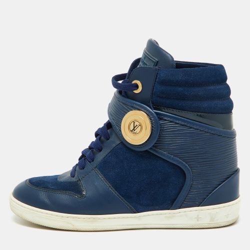 Louis Vuitton Blue Epi Leather and Suede Postmark Wedge Sneakers Size 36 - Louis Vuitton - Modalova