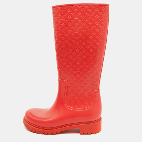 Louis Vuitton Coral Orange Monogram Rubber Splash Rain Boots Size 38 - Louis Vuitton - Modalova