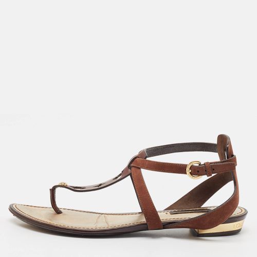 Suede Thong Flat Sandals Size 37 - Louis Vuitton - Modalova