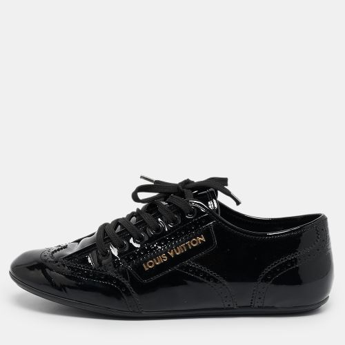 Louis Vuitton Black Patent Leather Low Top Brogue Sneakers Size 38 - Louis Vuitton - Modalova