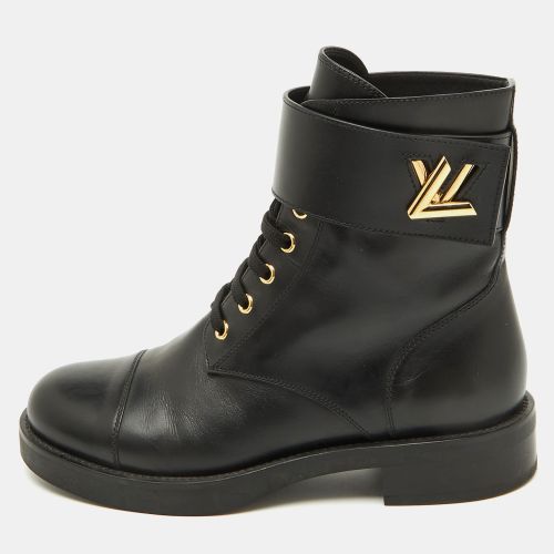 Louis Vuitton Black Leather Wonderland Ranger Combat Boots Size 38 - Louis Vuitton - Modalova