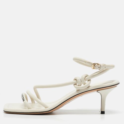 Louis Vuitton Cream Leather Ankle Wrap Sandals Size 37 - Louis Vuitton - Modalova