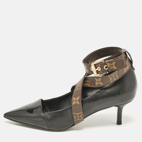 Brown Leather and Monogram Canvas Cross Strap Pumps Size 36 - Louis Vuitton - Modalova