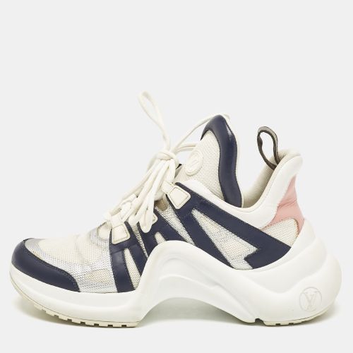 Louis Vuitton White/Navy Blue Mesh and Monogram Canvas Archlight Sneakers Size 39 - Louis Vuitton - Modalova