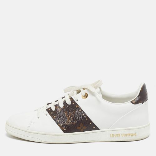 Louis Vuitton White Leather and Monogram Canvas Time Out Sneakers Size 39 - Louis Vuitton - Modalova