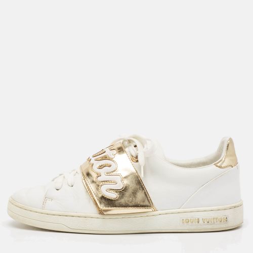 Louis Vuitton White/Gold Leather Frontrow Sneakers Size 36 - Louis Vuitton - Modalova