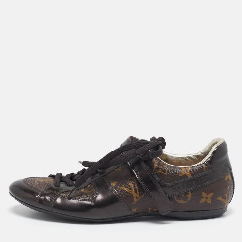 Louis Vuitton Brown Monogram Canvas and Patent Leather Low Top Sneakers Size 37.5 - Louis Vuitton - Modalova