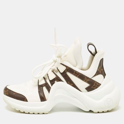 Louis Vuitton White/Brown Leather and Monogram Canvas Archlight Sneakers Size 37.5 - Louis Vuitton - Modalova