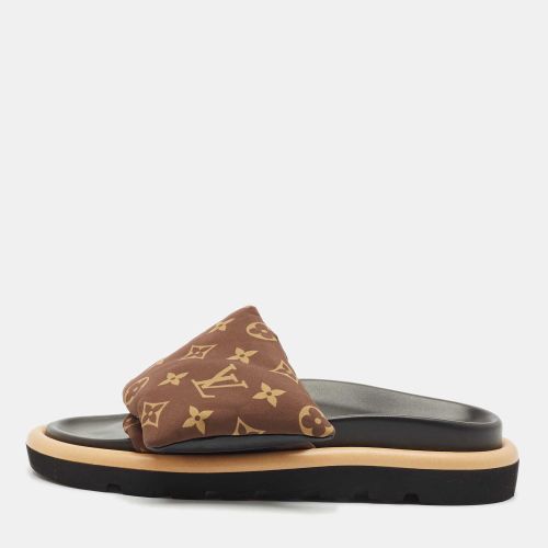 Louis Vuitton Brown Monogram Nylon Pool Pillow Comfort Flat Slide Sandals Size 39 - Louis Vuitton - Modalova