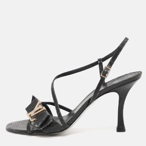 Louis Vuitton Navy Blue Python Leather Slingback Sandals Size 38 - Louis Vuitton - Modalova