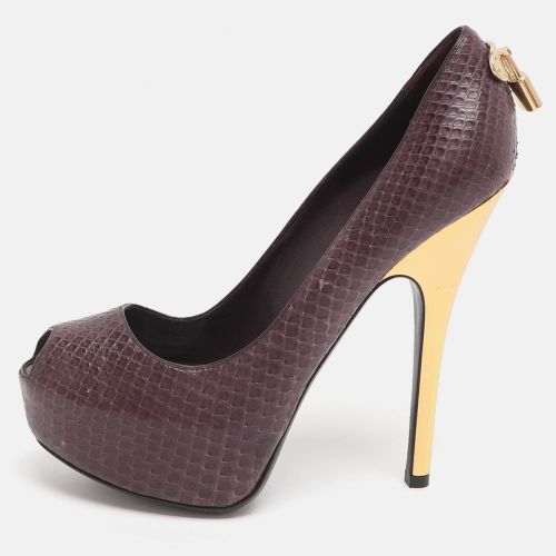 Oh Really! Size 37 Python Leather Peep Toe Pumps - Louis Vuitton - Modalova