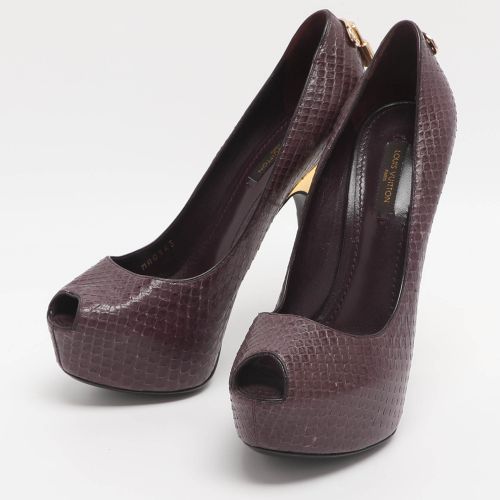 Oh Really! Size 37 Python Leather Peep Toe Pumps - Louis Vuitton - Modalova