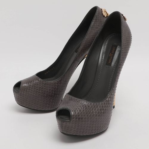 Oh Really! Size 37 Python Leather Peep Toe Pumps - Louis Vuitton - Modalova