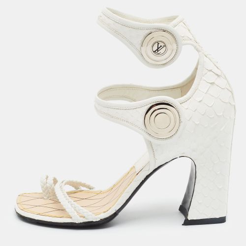 Size 38 Python Leather Strappy Sandals - Louis Vuitton - Modalova