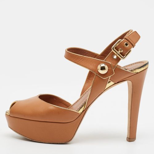 Size 37.5 Leather Platform Ankle Strap Sandals - Louis Vuitton - Modalova